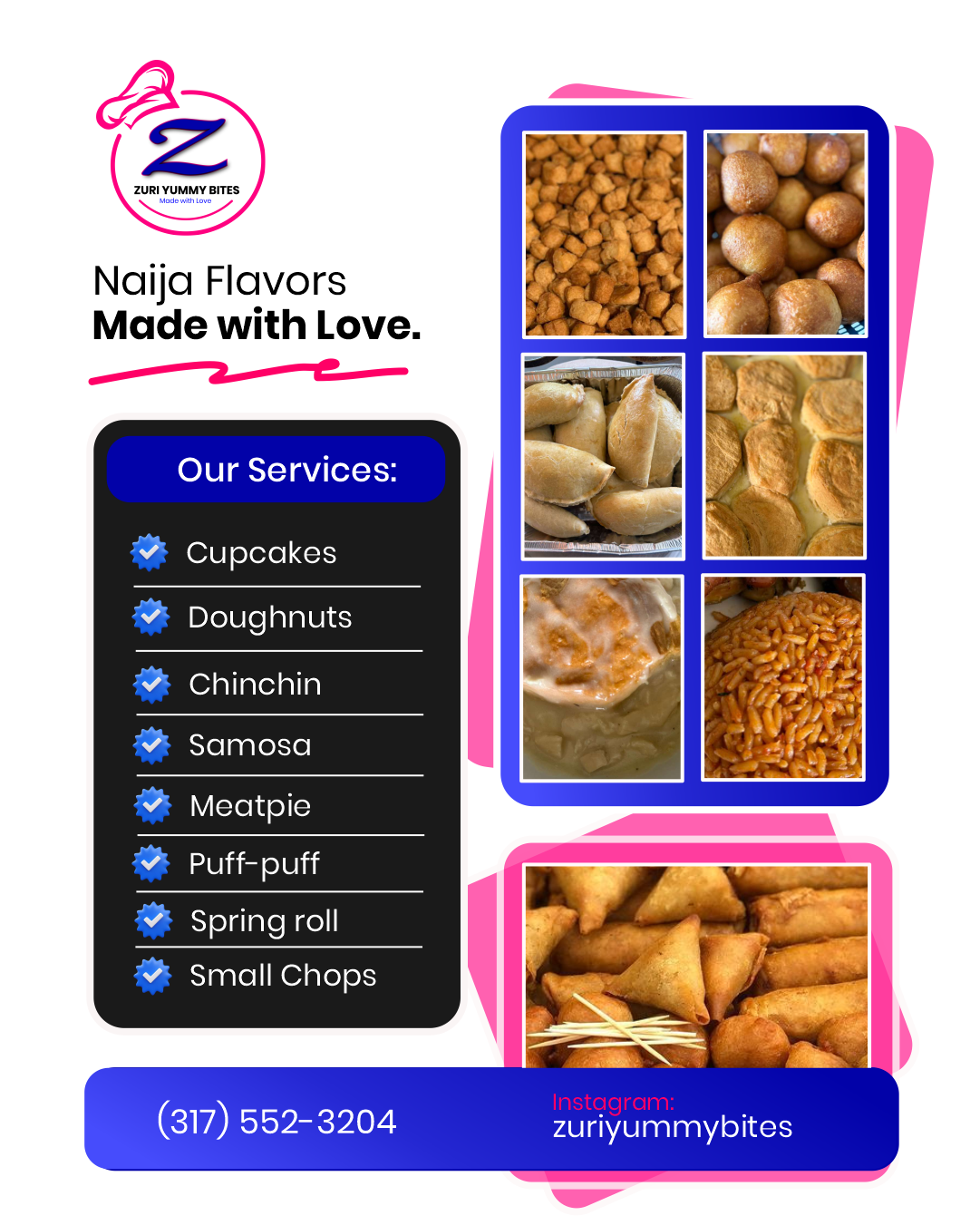 Zuri Yummy Bites promotional flyer